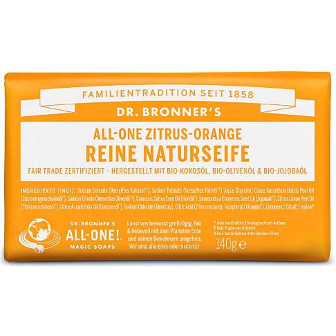 Bild von Dr. Bronner's All-One Zitrus Orange Reine Naturseife