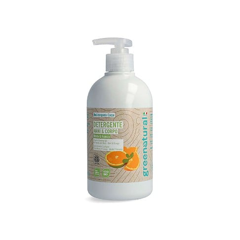 Bild von Greenatural BIO - FLÜSSIGSEIFE Minze & Orange FÜR HÄNDE UND KÖRPER - 500ml